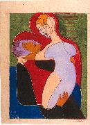 Lovers (The Hembusses)- colour-woodcut